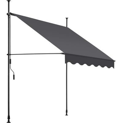 tectake ® a Morsetto con Manovella, Altezza e Inclinazione Regolabile, Telo Impermeabile e Resistente ai Raggi UV, Ideale per Balcone e Terrazzo, 150x180cm Nero/Grigio tectake ® a Morsetto con Manovella, Altezza e Inclinazione Regolabile, Telo Impermeabile e Resistente ai Raggi UV, Ideale per Balcone e Terrazzo, 150x180cm Nero/Grigio