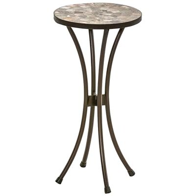 Dehner Sgabello Grazia, Ø 30 cm, altezza 60 cm, effetto mosaico, grigio/marrone Dehner Sgabello Grazia, Ø 30 cm, altezza 60 cm, effetto mosaico, grigio/marrone