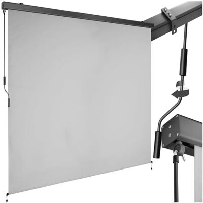 tectake ® tenda da sole verticale a rullo, con manovella, protezione UV, impermeabile resistente al vento, frangivista balcone, terrazzo, fissaggio a parete, privacy Grigio Chiaro, 200 x 250 cm tectake ® tenda da sole verticale a rullo, con manovella, protezione UV, impermeabile resistente al vento, frangivista balcone, terrazzo, fissaggio a parete, privacy Grigio Chiaro, 200 x 250 cm