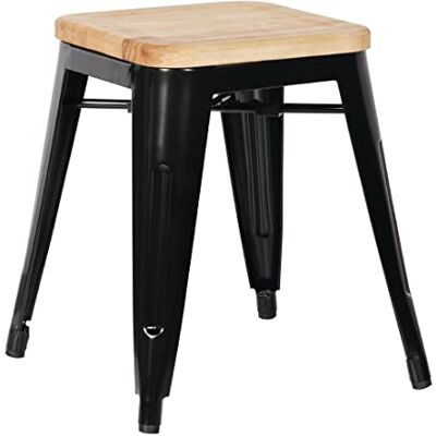 Bolero acciaio Bistro Low sgabelli con cuscino in legno, nero (confezione da 4) Bolero acciaio Bistro Low sgabelli con cuscino in legno, nero (confezione da 4)