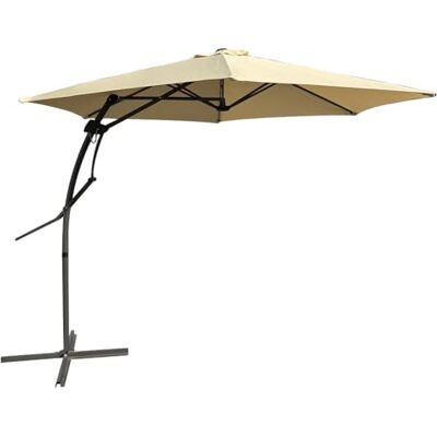 BAKAJI Ombrellone da Giardino Decentrato 3 x 3 Mt Palo in Metallo Chiusura a Leva Base a Croce Sistema Air Vent Arredamento Esterno Gazebo Piscina Giardino Terrazzo Ambienti Esterni (Beige) BAKAJI Ombrellone da Giardino Decentrato 3 x 3 Mt Palo in Metallo Chiusura a Leva Base a Croce Sistema Air Vent Arredamento Esterno Gazebo Piscina Giardino Terrazzo Ambienti Esterni (Beige)