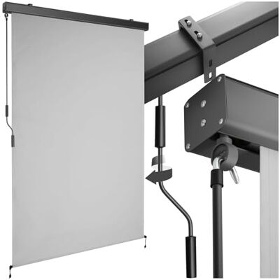 tectake ® tenda da sole verticale a rullo, con manovella, protezione UV, impermeabile, resistente al vento, frangivista balcone, terrazzo, fissaggio a parete, privacy Grigio Chiaro, 120 x 250 cm tectake ® tenda da sole verticale a rullo, con manovella, protezione UV, impermeabile, resistente al vento, frangivista balcone, terrazzo, fissaggio a parete, privacy Grigio Chiaro, 120 x 250 cm