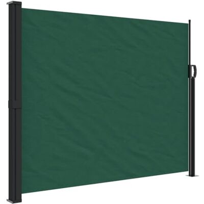 vidaXL Tenda da Sole Laterale Retrattile Verde Scuro 160x600 cm vidaXL Tenda da Sole Laterale Retrattile Verde Scuro 160x600 cm