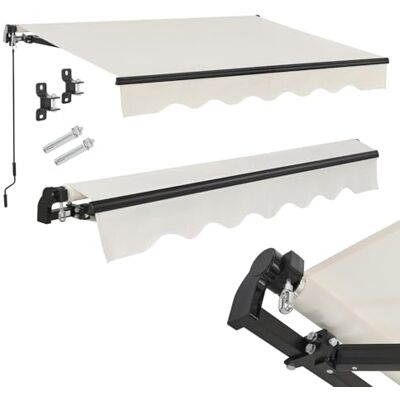 Juskys Tenda da sole 350 x 300 cm Ombreggiatura terrazza e balcone Tenda a bracci estensibili con manovella e supporto Tenda per balconi con protezione solare Tenda a bracci estensibili Beige Juskys Tenda da sole 350 x 300 cm Ombreggiatura terrazza e balcone Tenda a bracci estensibili con manovella e supporto Tenda per balconi con protezione solare Tenda a bracci estensibili Beige