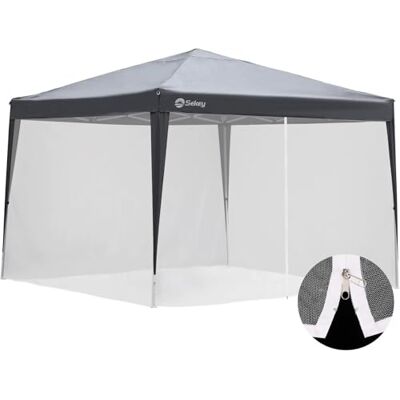 Sekey Zanzariera per Gazebo, 3 * 3 M Padiglione per Zanzariera, con Cerniera e Cinturini, Bianco Sekey Zanzariera per Gazebo, 3 * 3 M Padiglione per Zanzariera, con Cerniera e Cinturini, Bianco