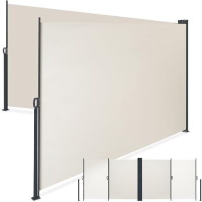 tectake ® Tenda da Sole per Esterno Laterale Doppia Estensibile, 600 x 180 x 9 cm, Parasole Retrattile, Frangivista Giardino e Terrazzo Privacy, Avvolgimento Automatico, Struttura in Acciaio Beige tectake ® Tenda da Sole per Esterno Laterale Doppia Estensibile, 600 x 180 x 9 cm, Parasole Retrattile, Frangivista Giardino e Terrazzo Privacy, Avvolgimento Automatico, Struttura in Acciaio Beige