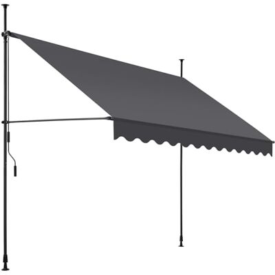 tectake ® a Morsetto con Manovella, Altezza e Inclinazione Regolabile, Telo Impermeabile e Resistente ai Raggi UV, Ideale per Balcone e Terrazzo, 300x180cm Nero/Grigio tectake ® a Morsetto con Manovella, Altezza e Inclinazione Regolabile, Telo Impermeabile e Resistente ai Raggi UV, Ideale per Balcone e Terrazzo, 300x180cm Nero/Grigio