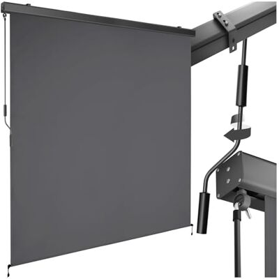 tectake ® tenda da sole verticale a rullo, con manovella, protezione UV, impermeabile, resistente al vento, frangivista balcone, terrazzo, fissaggio a parete, privacy Nero, 180 x 250 cm tectake ® tenda da sole verticale a rullo, con manovella, protezione UV, impermeabile, resistente al vento, frangivista balcone, terrazzo, fissaggio a parete, privacy Nero, 180 x 250 cm