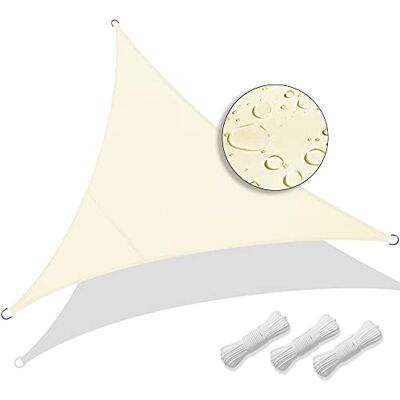 VOUNOT ® Vela Ombreggiante Triangolare 5x5x5m, Tenda da Sole per Esterno, Impermeabile Protezione UV, Tenda a Vela per Giardino, Balcone, Terrazza, Beige VOUNOT ® Vela Ombreggiante Triangolare 5x5x5m, Tenda da Sole per Esterno, Impermeabile Protezione UV, Tenda a Vela per Giardino, Balcone, Terrazza, Beige