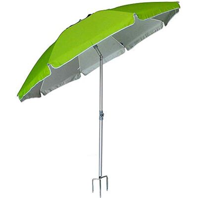 BAKAJI Ombrellone da Mare Spiaggia Giardino 210 cm con Palo in Alluminio Rivestimento Tessuto Anti UV con Tracolla Custodia (Verde 210) BAKAJI Ombrellone da Mare Spiaggia Giardino 210 cm con Palo in Alluminio Rivestimento Tessuto Anti UV con Tracolla Custodia (Verde 210)