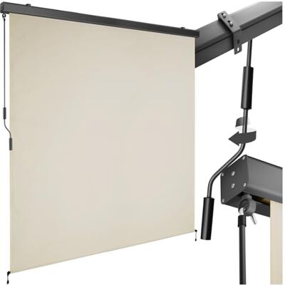 tectake ® tenda da sole verticale a rullo, con manovella, protezione UV, impermeabile, resistente al vento, frangivista balcone, terrazzo, fissaggio a parete, privacy Beige, 180 x 250 cm tectake ® tenda da sole verticale a rullo, con manovella, protezione UV, impermeabile, resistente al vento, frangivista balcone, terrazzo, fissaggio a parete, privacy Beige, 180 x 250 cm