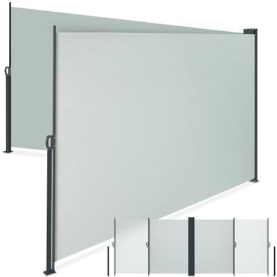 tectake ® Tenda da Sole per Esterno Laterale Doppia Estensibile, 600 x 200 x 9 cm, Parasole Retrattile, Frangivista Giardino e Terrazzo Privacy, Avvolgimento Automatico, Struttura in Acciaio Grigio tectake ® Tenda da Sole per Esterno Laterale Doppia Estensibile, 600 x 200 x 9 cm, Parasole Retrattile, Frangivista Giardino e Terrazzo Privacy, Avvolgimento Automatico, Struttura in Acciaio Grigio