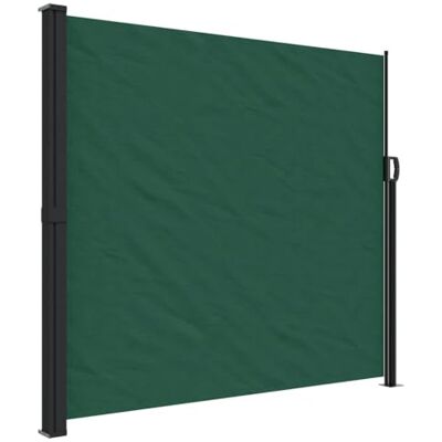 vidaXL Tenda da Sole Laterale Retrattile Verde Scuro 180x500 cm vidaXL Tenda da Sole Laterale Retrattile Verde Scuro 180x500 cm