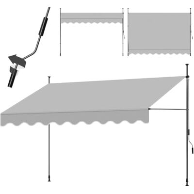 tectake ® a Morsetto con Manovella, Altezza e Inclinazione Regolabile, Telo Impermeabile e Resistente ai Raggi UV, Ideale per Balcone e Terrazzo, 350x180cm Grigio Chiaro tectake ® a Morsetto con Manovella, Altezza e Inclinazione Regolabile, Telo Impermeabile e Resistente ai Raggi UV, Ideale per Balcone e Terrazzo, 350x180cm Grigio Chiaro