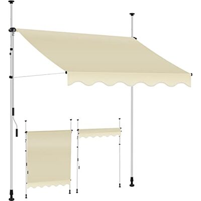 KESSER ® Tenda da Sole a Morsetto con manovella per Balcone, Tenda da Sole per Balcone, Regolabile in Altezza, Idrorepellente, Protezione Solare, Copertura per terrazze, Beige, 250cm KESSER ® Tenda da Sole a Morsetto con manovella per Balcone, Tenda da Sole per Balcone, Regolabile in Altezza, Idrorepellente, Protezione Solare, Copertura per terrazze, Beige, 250cm