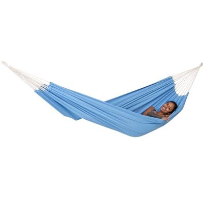 AMAZONAS XL Amaca Arte Classica amaca brasiliana con righe sottili intrecciate a mano Superficie di 230x150 cm Portata fino a 200 kg Colore: Blu AMAZONAS XL Amaca Arte Classica amaca brasiliana con righe sottili intrecciate a mano Superficie di 230x150 cm Portata fino a 200 kg Colore: Blu