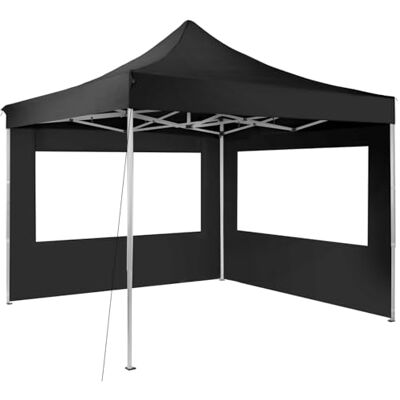 tectake ® Gazebo Pieghevole Olivia 3x3m, 2 pannelli laterali, Elegante, Impermeabile, Gazebo Esterno Resistente, Struttura in Alluminio, Regolabile in Altezza, Ideale per Esterno, Feste, Auto – Nero tectake ® Gazebo Pieghevole Olivia 3x3m, 2 pannelli laterali, Elegante, Impermeabile, Gazebo Esterno Resistente, Struttura in Alluminio, Regolabile in Altezza, Ideale per Esterno, Feste, Auto – Nero