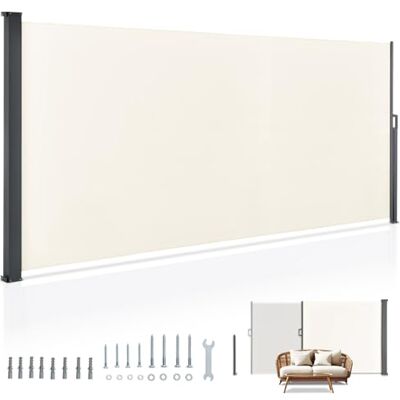 Juskys Tenda laterale retrattile beige 500x160cm - Tenda laterale Juskys Tenda laterale retrattile beige 500x160cm - Tenda laterale