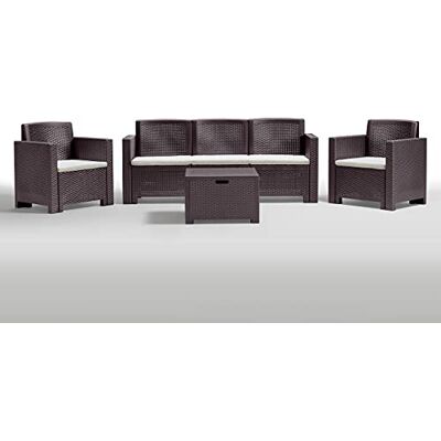 BICA Set Alabama 3 Salottini, Brown, 120x70x70 cm, Marrone, 338x155x79 cm BICA Set Alabama 3 Salottini, Brown, 120x70x70 cm, Marrone, 338x155x79 cm