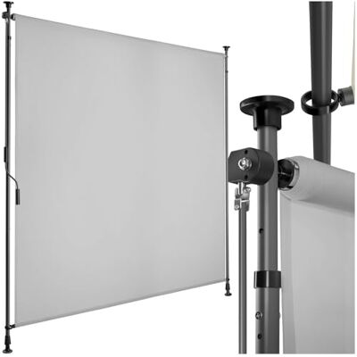 tectake ® tenda da sole per esterno verticale, tende da sole per esterno frangivista balcone senza fori, con manovella, poliestere opaco, protezione UV, aste telescopiche 150 x 310 cm, Grigio Chiaro tectake ® tenda da sole per esterno verticale, tende da sole per esterno frangivista balcone senza fori, con manovella, poliestere opaco, protezione UV, aste telescopiche 150 x 310 cm, Grigio Chiaro