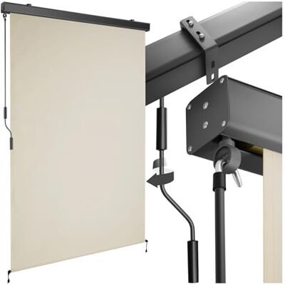 tectake ® tenda da sole verticale a rullo, con manovella, protezione UV, impermeabile, resistente al vento, frangivista balcone, terrazzo, fissaggio a parete, privacy Beige, 120 x 250 cm tectake ® tenda da sole verticale a rullo, con manovella, protezione UV, impermeabile, resistente al vento, frangivista balcone, terrazzo, fissaggio a parete, privacy Beige, 120 x 250 cm