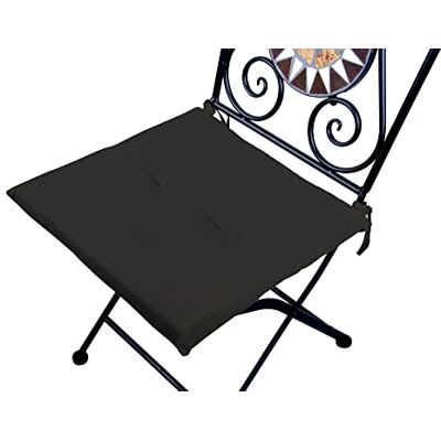 VERDELOOK Cuscino quadrato anti-macchia per sedia, con lacci per una comoda seduta, nero VERDELOOK Cuscino quadrato anti-macchia per sedia, con lacci per una comoda seduta, nero