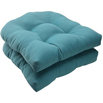 Pillow Perfect Cuscino per sedia in vimini Forsyth , set da 2, turchese Pillow Perfect Cuscino per sedia in vimini Forsyth , set da 2, turchese