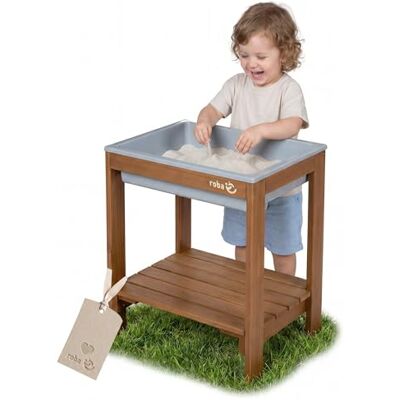 roba Outdoor + Tavolo da Gioco “Tiny” con Vaschetta da Gioco Tavolo per Sabbia e Fango Resistente alle Intemperie in Legno Massello Mobile da Giardino per Bambini Da 18 Mesi Marrone/Teak roba Outdoor + Tavolo da Gioco “Tiny” con Vaschetta da Gioco Tavolo per Sabbia e Fango Resistente alle Intemperie in Legno Massello Mobile da Giardino per Bambini Da 18 Mesi Marrone/Teak