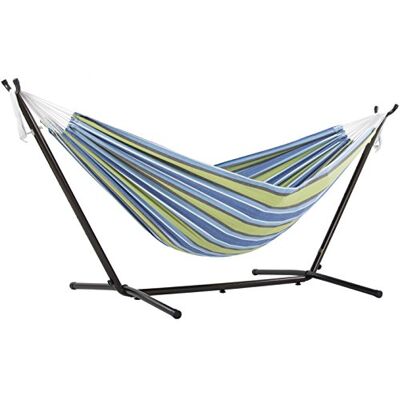 Vivere UHSDO8-24 Amaca con Supporto Brasiliana, Cotone, 250 cm, Portata 200 kg Borsa da Trasporto inclu, Oasi Doppia, Oasis Vivere UHSDO8-24 Amaca con Supporto Brasiliana, Cotone, 250 cm, Portata 200 kg Borsa da Trasporto inclu, Oasi Doppia, Oasis
