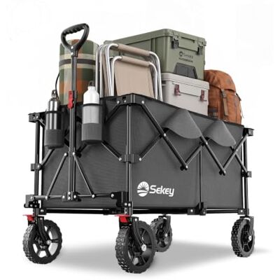 Sekey XXL Plus Carrello Pieghevole con Freni 200L 150KG, Carrello da Giardino con Ruote ai Terreni Accidentati, Design Brevettato Pieghevole da QUATTRO Direzioni SE4010, Antracite Sekey XXL Plus Carrello Pieghevole con Freni 200L 150KG, Carrello da Giardino con Ruote ai Terreni Accidentati, Design Brevettato Pieghevole da QUATTRO Direzioni SE4010, Antracite