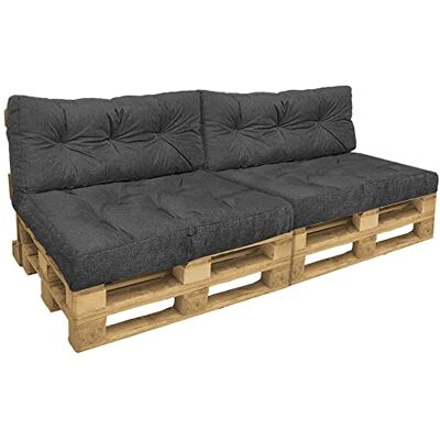 VOUNOT ® Set di 4 Cuscini per Pallet, Cuscino Bancale Impermeabile per Internio ed Esterno, Seduta 120x80, Schienale 120x40, Grigio VOUNOT ® Set di 4 Cuscini per Pallet, Cuscino Bancale Impermeabile per Internio ed Esterno, Seduta 120x80, Schienale 120x40, Grigio