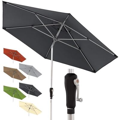 Doppler Ombrellone in Alluminio da 275 cm – Pieghevole con manovella per Balcone o terrazza, Resistente alla Pioggia con Protezione UV 80+ Doppler Ombrellone in Alluminio da 275 cm – Pieghevole con manovella per Balcone o terrazza, Resistente alla Pioggia con Protezione UV 80+