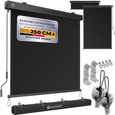KESSER ® Tenda da Sole Verticale Tenda a Rullo Verticale per Esterni con meccanismo a manovella Tenda a Rullo per Balcone, ombreggiamento, Protezione Solare, Balcone e terrazza, Antracite, 140 x 250cm KESSER ® Tenda da Sole Verticale Tenda a Rullo Verticale per Esterni con meccanismo a manovella Tenda a Rullo per Balcone, ombreggiamento, Protezione Solare, Balcone e terrazza, Antracite, 140 x 250cm