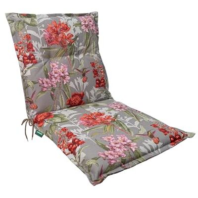 Dehner Cuscino per sedia con schienale basso Toscana, idrorepellente, imbottitura per sedie da giardino, ca. 50 x 52 x 50 cm, cotone/poliestere/viscosa, tortora/rosso Dehner Cuscino per sedia con schienale basso Toscana, idrorepellente, imbottitura per sedie da giardino, ca. 50 x 52 x 50 cm, cotone/poliestere/viscosa, tortora/rosso