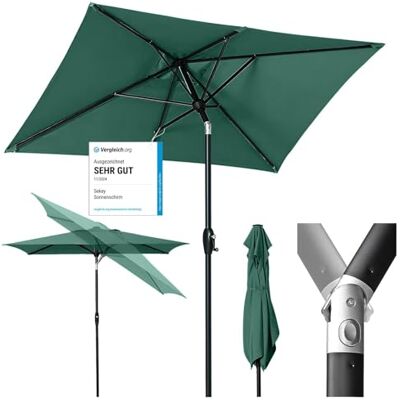 Sekey Parasole in Alluminio Rettangolare 210x140 cm per Balcone, Giardino & Terrazza Protezione UV 50+ con Ventilazione, Materiale Riciclato (Certificato GRS) Sekey Parasole in Alluminio Rettangolare 210x140 cm per Balcone, Giardino & Terrazza Protezione UV 50+ con Ventilazione, Materiale Riciclato (Certificato GRS)