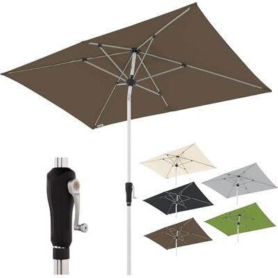 Doppler Ombrellone rettangolare 220×140 cm in alluminio – da giardino con manovella, inclinabile, per balcone e terrazza, protezione UV 80+ Doppler Ombrellone rettangolare 220×140 cm in alluminio – da giardino con manovella, inclinabile, per balcone e terrazza, protezione UV 80+