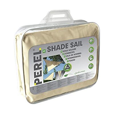 Perel Telo ombreggiante triangolare 3.6 x 3.6 x 3.6 m in poliestere traspirante e idrorepellente, protezione UV 90%, colore crema Perel Telo ombreggiante triangolare 3.6 x 3.6 x 3.6 m in poliestere traspirante e idrorepellente, protezione UV 90%, colore crema