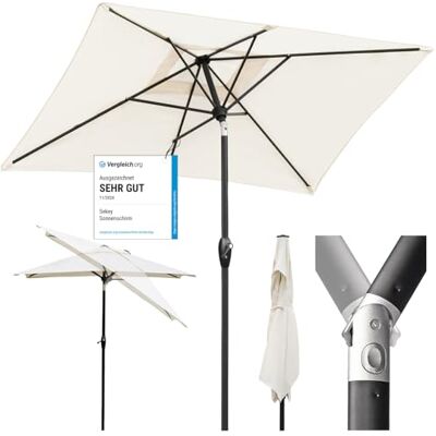 Sekey Parasole in Alluminio Rettangolare 210x140 cm per Balcone, Giardino & Terrazza Protezione UV 50+ con Ventilazione, Materiale Riciclato (Certificato GRS) Sekey Parasole in Alluminio Rettangolare 210x140 cm per Balcone, Giardino & Terrazza Protezione UV 50+ con Ventilazione, Materiale Riciclato (Certificato GRS)
