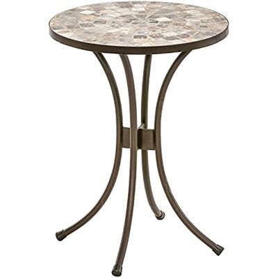 Dehner Grazia Sgabello per Fiori, Ø 41 cm, Altezza 54 cm, Effetto Mosaico, Grigio/Marrone Dehner Grazia Sgabello per Fiori, Ø 41 cm, Altezza 54 cm, Effetto Mosaico, Grigio/Marrone