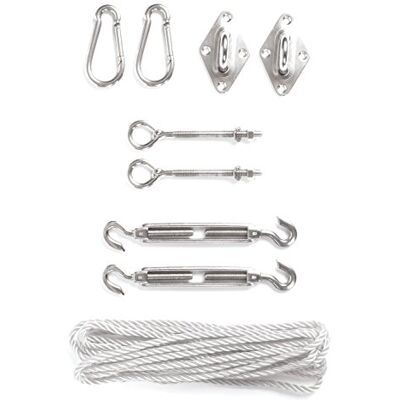 Perel 5454 Set di montaggio e fissaggio per tenda a vela, colore: Grigio Perel 5454 Set di montaggio e fissaggio per tenda a vela, colore: Grigio