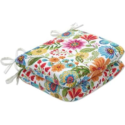 Pillow Perfect Cuscino per sedia da interni ed esterni con lacci con angoli arrotondati, imbottitura in fibra di peluche, resistente alle intemperie e allo sbiadimento, 39,4 x 47 cm, blu/viola, 2 Pillow Perfect Cuscino per sedia da interni ed esterni con lacci con angoli arrotondati, imbottitura in fibra di peluche, resistente alle intemperie e allo sbiadimento, 39,4 x 47 cm, blu/viola, 2