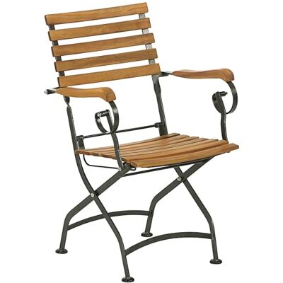 Dehner Sedia Pieghevole Tegernsee, ca. 88 x 57 x 56 cm, in Legno di Acacia Certificato FSC®, in Acciaio, Colore: Naturale/Nero Dehner Sedia Pieghevole Tegernsee, ca. 88 x 57 x 56 cm, in Legno di Acacia Certificato FSC®, in Acciaio, Colore: Naturale/Nero