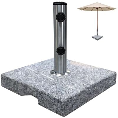 Relaxdays Supporto per ombrellone Quadrato Grigio Accessorio per pali Ø 2,5–5 cm 24 kg in granito e acciaio inox Relaxdays Supporto per ombrellone Quadrato Grigio Accessorio per pali Ø 2,5–5 cm 24 kg in granito e acciaio inox