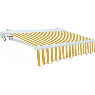 PAPILLON Tenda da Sole per Balcone Bianco-Giallo 3X2,5MT- con Bracci Cassonata PAPILLON Tenda da Sole per Balcone Bianco-Giallo 3X2,5MT- con Bracci Cassonata