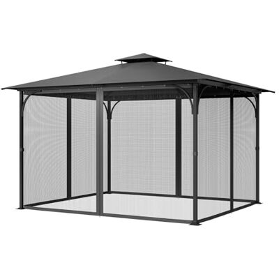 VEVOR Rete di Ricambio per Gazebo, per Gazebo 304,8 x 396,2 x 207,3 cm Rete Anti-Moscerini per Patio, Tenda per Esterni a 4 Pannelli, con Doppia Cerniera, Schermo per Baldacchino, Solo Rete, Nero VEVOR Rete di Ricambio per Gazebo, per Gazebo 304,8 x 396,2 x 207,3 cm Rete Anti-Moscerini per Patio, Tenda per Esterni a 4 Pannelli, con Doppia Cerniera, Schermo per Baldacchino, Solo Rete, Nero