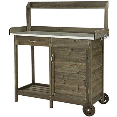 Dehner Tavolo per Piante in Legno Hamilton, ca. 125 x 112 x 46 cm, Legno di Abete FSC, Nero Dehner Tavolo per Piante in Legno Hamilton, ca. 125 x 112 x 46 cm, Legno di Abete FSC, Nero