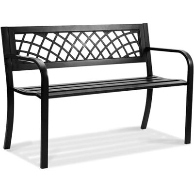 VEVOR Panchina da Esterno da 52,5 x 116,3 x 76,2 cm Panchina da Giardino in Metallo per Esterni, Capacità di Carico di 218 kg Panchina da Giardino con Schienale, Braccioli, per Parco, Cortile, Portico VEVOR Panchina da Esterno da 52,5 x 116,3 x 76,2 cm Panchina da Giardino in Metallo per Esterni, Capacità di Carico di 218 kg Panchina da Giardino con Schienale, Braccioli, per Parco, Cortile, Portico