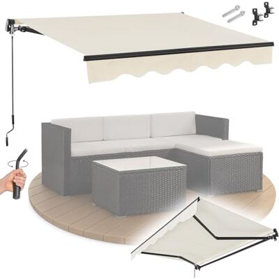 Juskys Tenda a Bracci Estensibili 400x300 cm, UV40+ & Impermeabile, con Manovella, Lunghezza & Inclinazione Regolabili, Terrazza & Balcone Beige Juskys Tenda a Bracci Estensibili 400x300 cm, UV40+ & Impermeabile, con Manovella, Lunghezza & Inclinazione Regolabili, Terrazza & Balcone Beige