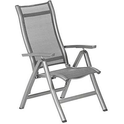 Dehner Sedia Pieghevole Chicago ca. 110 x 63,5 x 67,5 cm, textilene/Alluminio, Grigio Dehner Sedia Pieghevole Chicago ca. 110 x 63,5 x 67,5 cm, textilene/Alluminio, Grigio