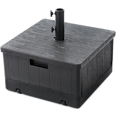 Zone Base per ombrellone Quadrata Resistente da 54 kg e 53,3 cm, con Ruote girevoli e Borsa per Il Peso dell'Acqua, per Patio, Piscina, Cortile, Convertibile Come Tavolo o fioriera, Zone Base per ombrellone Quadrata Resistente da 54 kg e 53,3 cm, con Ruote girevoli e Borsa per Il Peso dell'Acqua, per Patio, Piscina, Cortile, Convertibile Come Tavolo o fioriera,